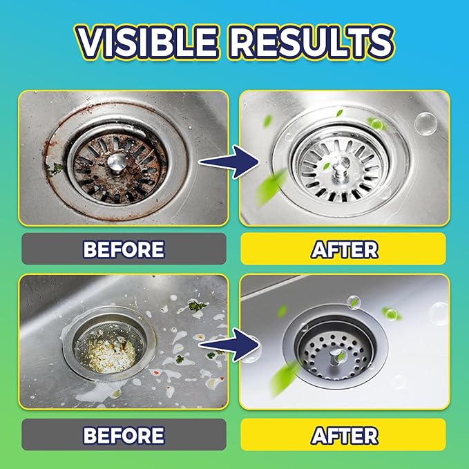 Garbage Disposal Cleaner and Deodorizer 25 Pack, Fresh Citrus Foam Sink Cleaner Tablets Fights Grease & Buildup, Remove Odor, Disposer Freshener for Home Drain Cleaning Care