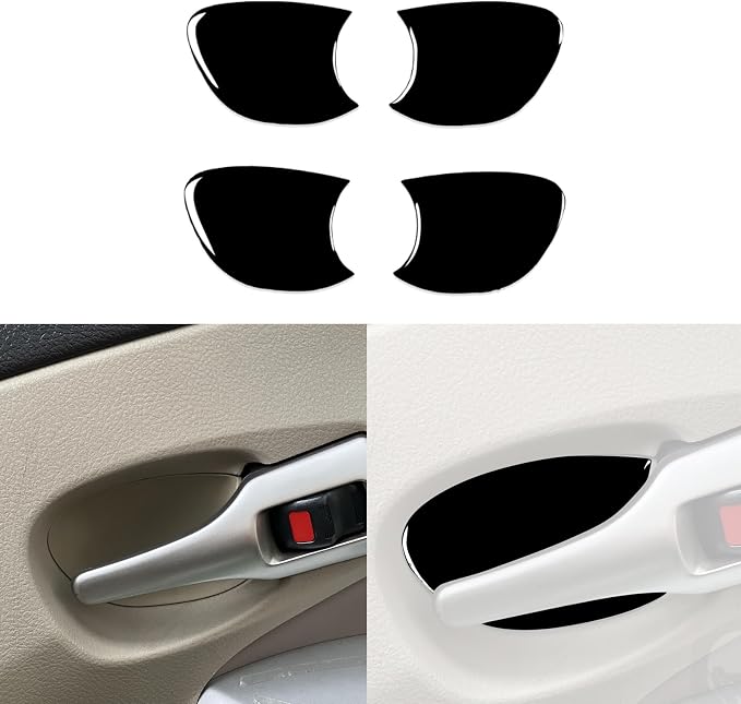 Glossy Bright Piano Black Car Inner Door Handle Bowl Panel Anti-Collision Cover Decoration Sticker Interior Trim Compatible with Toyota Corolla 2009 2010 2011 2012 2013 Auto Trim Accessories