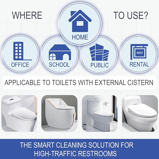 eHouse Refill Bottle Automatic Toilet Bowl Cleaner with Antibacterial and Cleansing Properties, Rich Foam, and a Pleasant Scent of Lemon, Green Apple, or Hypoallergenic Unscented Option. (APPLE)