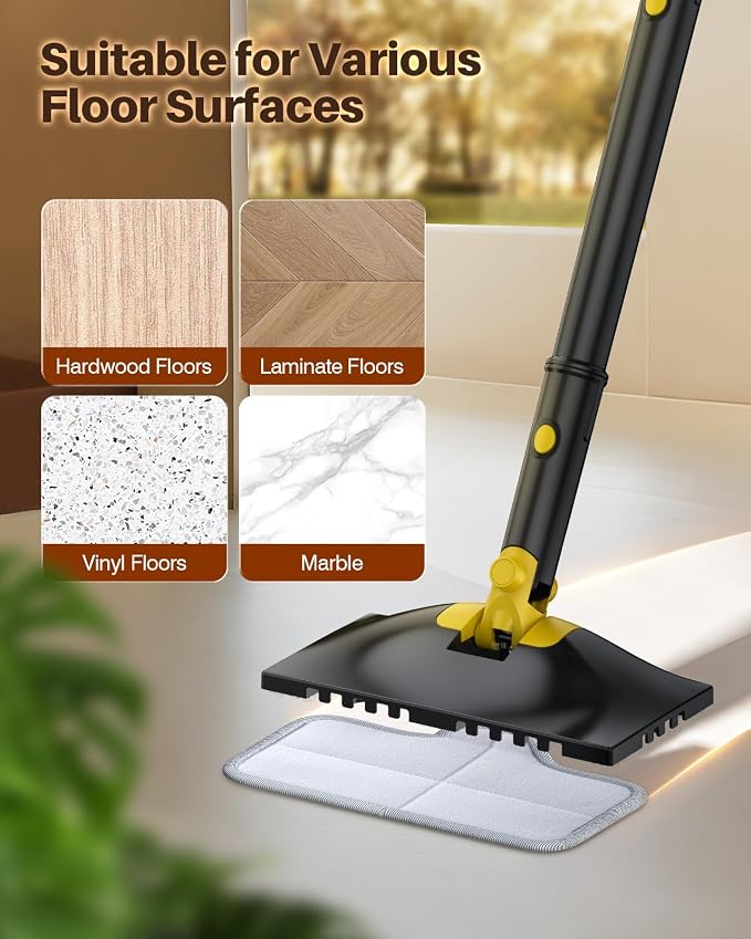 6 Pack Steam Mop Pads, Compatible with KS-7883/KS-7880 | Washable Reusable Microfiber Pads, 2 Material Types, Deep Cleaning for Hard Floors and Carpets