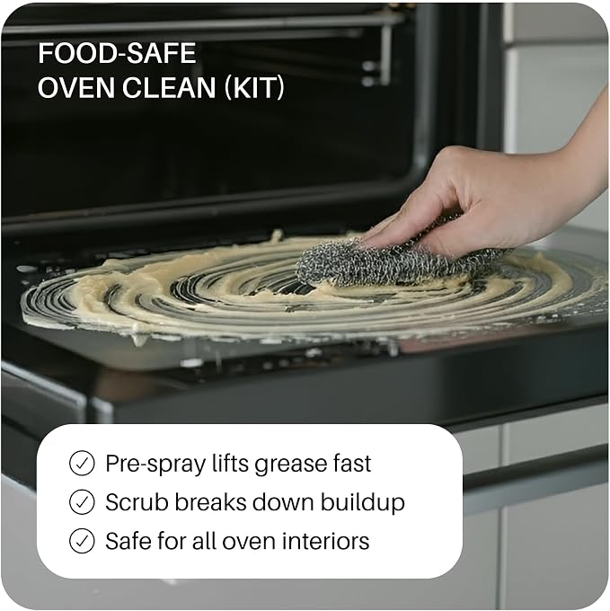 Everneat Oven Cleaning Kit: Natural Oven Cleaner and Kitchen Cleaner | Heavy Duty | Grill, Cooktop & Rack | Fume-free & Safe to Clean All Ovens (Purify) | Non-toxic | Refillable Plastic Jar & Bottle