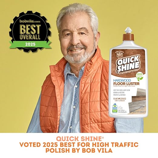 Quick Shine Hardwood Floor Luster 27 oz, Natural Looking Shine | Plant Derived Carnauba Polish, Renew & Protect, Streak & Haze Free, Non-slip, pH Neutral, No PFAS, EPA Safer Choice