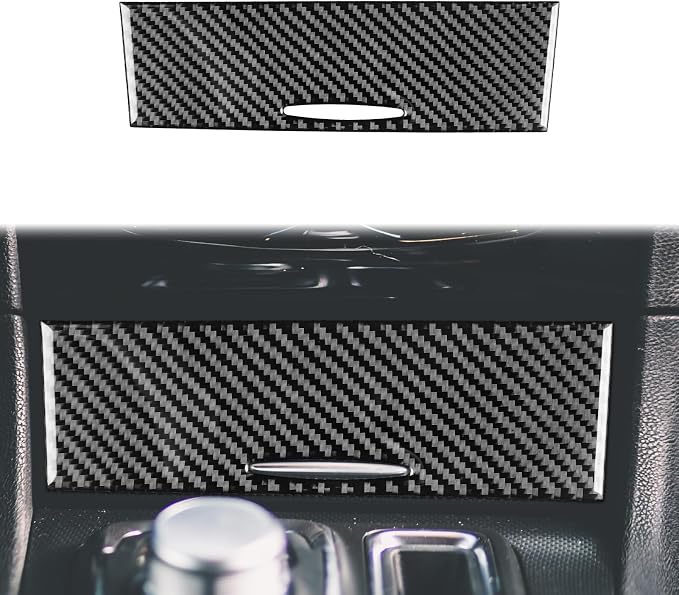 Real Carbon Fiber Trim for Chrysler 300 Accessories | for 2015-2023 300C 300S Limited/Touring Center Console Socket Cover Panel Sticker Interior Thick Overlay Decal
