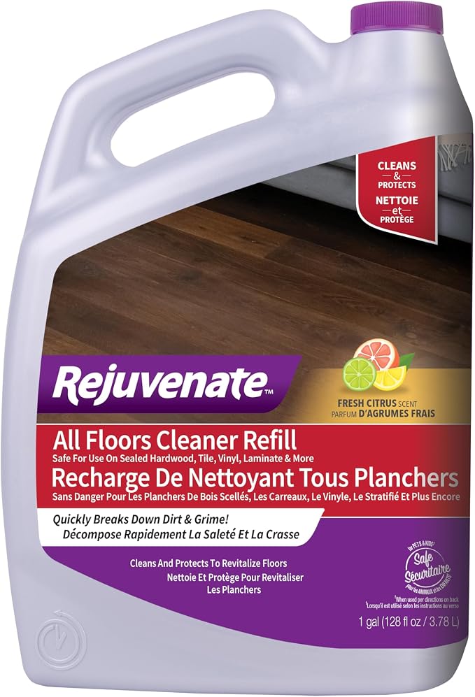 Rejuvenate All Floors Cleaner Refill, 1 Gallon, Breaks Down Dirt and Grime, Cleans and Protects Floors Throughout Your Home, Including Sealed Hardwood, Tile, Vinyl, Laminate and More | Safe on Sealed Hardwood, Laminate & More, Breaks Down Dirt & Grime,...