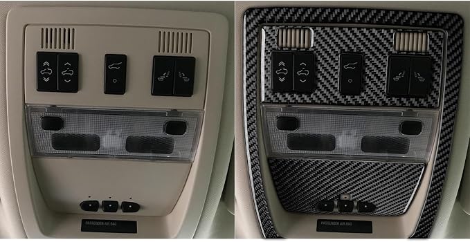 Fit for Cadillac Escalade ESV 2007-2014 / EXT Hybrid 2009-2013 | Real Carbon Fiber | Accessories | Trim Set Reading Light Panel Cover | Stickers | Self-adhesive | Thick Overlay