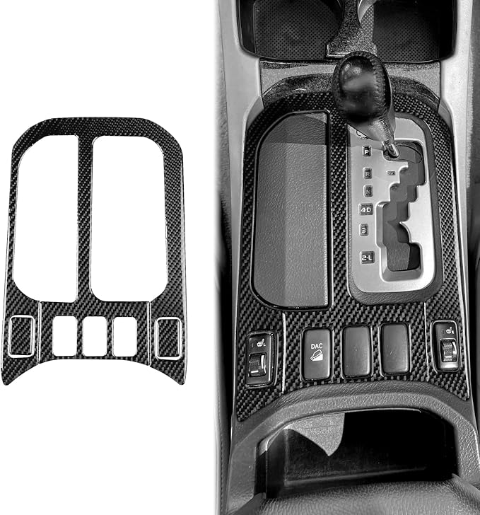 Gear Shifter Stickers Fit for Toyota 4Runner(N210) 2003-2009 | for SR5/Sport Edition/Limited | Real Carbon Fiber | Accessories | Center Console Gear Shifter Panel Trim | Anti-scratch