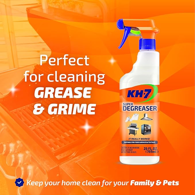 KH-7 Super Degreaser Multipurpose Cleaning Spray: The Heavy Duty All Purpose Cleaner for Your Home, Kitchen, Garage, Car & Laundry | Total Cleaner & Powerful Grease Remover, 26 oz (3 Pack)