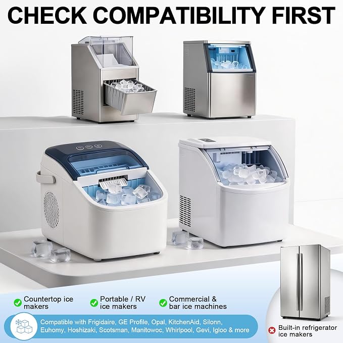 blue fresh Ice Machine Cleaner Tablets for Countertop, Portable & Commercial Ice Makers, 28 Pack Nickel Safe Descaler, Removes Scale and Buildup, Compatible with Opal, GE Profile, Frigidaire