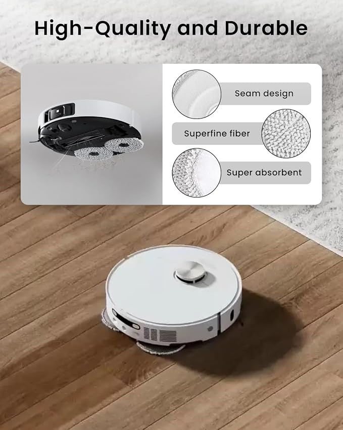 12Pack Microfiber Vacuum Mop Cloth Pad for Dreame X50 Ultra/L20 Ultra/L10s Pro/L10s Pro Gen2/X40 Ultra/for Mova P10/P50 Robot Vacuum,Replacement Part Washing Mopping Pad Mop Pad