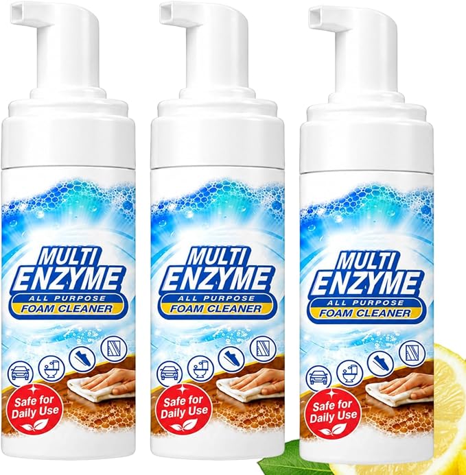 EaseHub Multi Enzyme Cleaner, Easehub Multi-Enzyme Foam Cleaner,Multi-Surface Foam Cleaner Spray for Kitchen, Upholstery, Carpet & Car Interior (3PC)