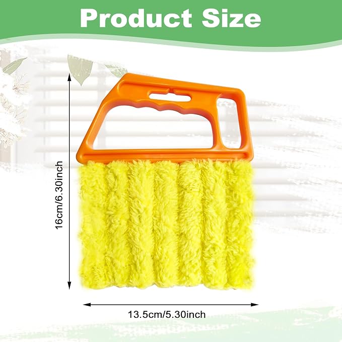 4 Pack Window Blind Cleaner Duster Tool, 7 Finger Venetian Scrub Brush with Washable Microfiber Sleeves, Color Coded Cleaning Kit for Mini Vertical Blinds, Air Conditioner Vents and Fans
