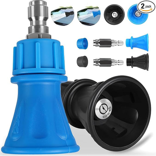 Pressure Washer Nozzle Guard,2 Pack 25 Degree/40 Degree Pressure Washer Nozzle with Protector Holder,High Efficiency Cleaning,Power Washer Tips with 1/4" Male Quick Connect,Stainless Steel
