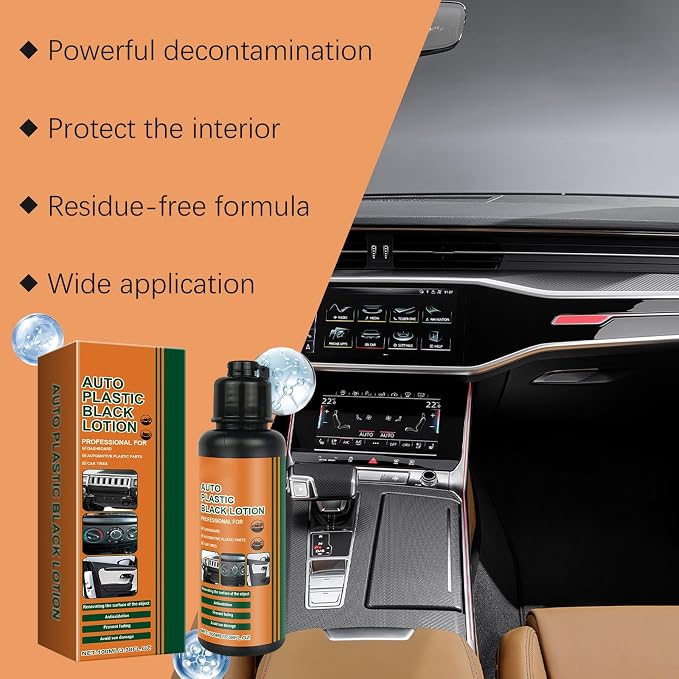 Car Interior Exterior Refresher Spray, 100ml Auto Care Polish, Revitalizes Surfaces Prevents Fading for Vehicle Dashboard Leather Trim