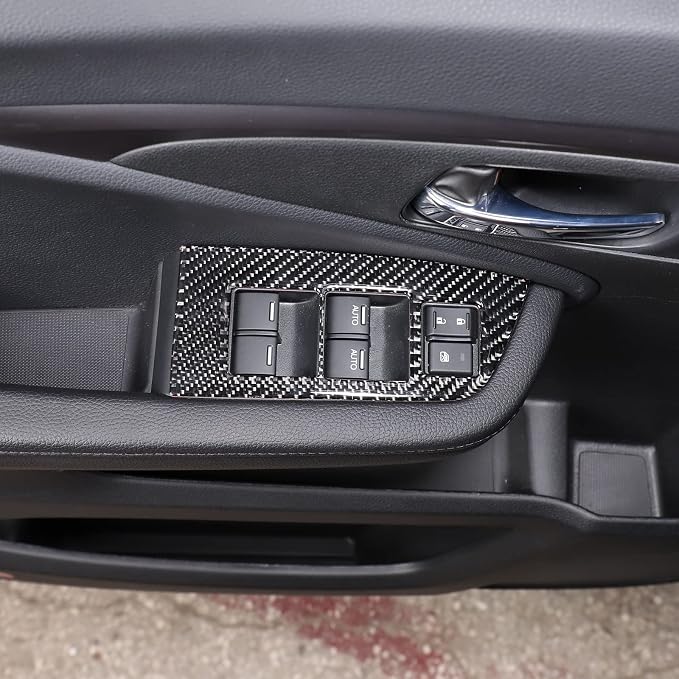 Car Window Lift Switch Cover for Honda Pilot 2016-2022/ Passport 2019-2023, Interior Window Switch Button Panel Decoration Frame Cover, Carbon Fiber (Glass Lift Switch Frame)