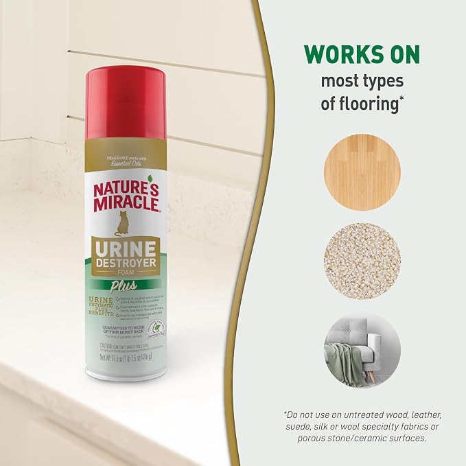 Nature's Miracle Urine Destroyer, 17.5 Ounces | Foaming Aerosol | For Dogs | Pack of 2 | For Tough Urine Messes