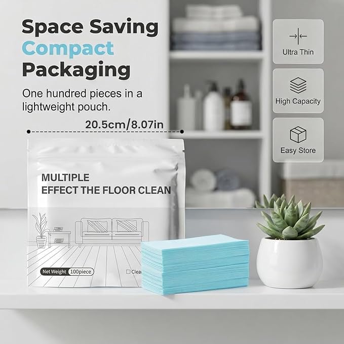 Multi-Surface Floor Cleaner Tablet, 100 Piece Upgraded Floor Cleaning Solution Tablets, for Hardwood, Tile, Laminate & More（Blue）