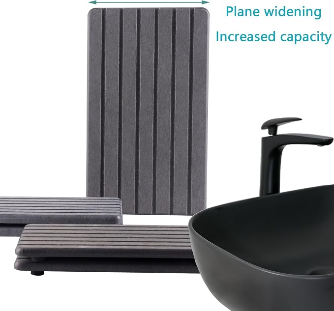 NiuYichee 2 PCS Water Absorbent diatomite Coasters, 9.5" x 5.5" Water Absorbing Stone Tray for Sink, Stone Drying mat for Kitchen Counter, Stone soap Tray Used for Hand Soaps & toiletries & Plants