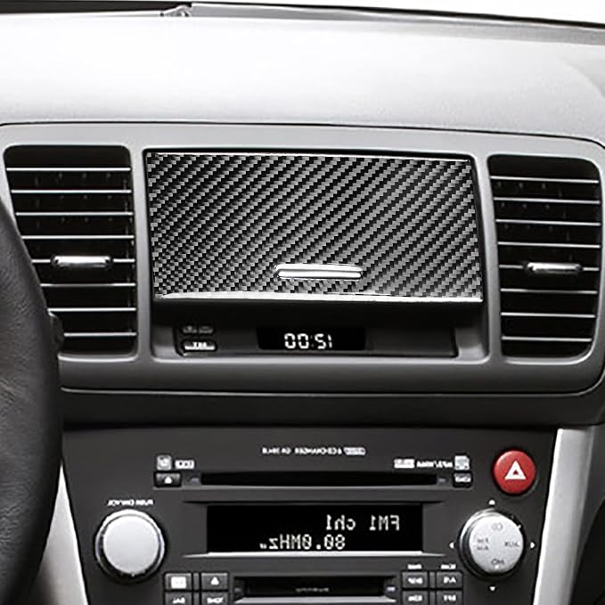 JKYUKU Real Carbon Fiber for Subaru Accessories Center Console Navigator | for Legacy/Outback 2005-2009, Black Center Console Navigator Sticker, Premium Sporty Look, Easy Installation/Removal