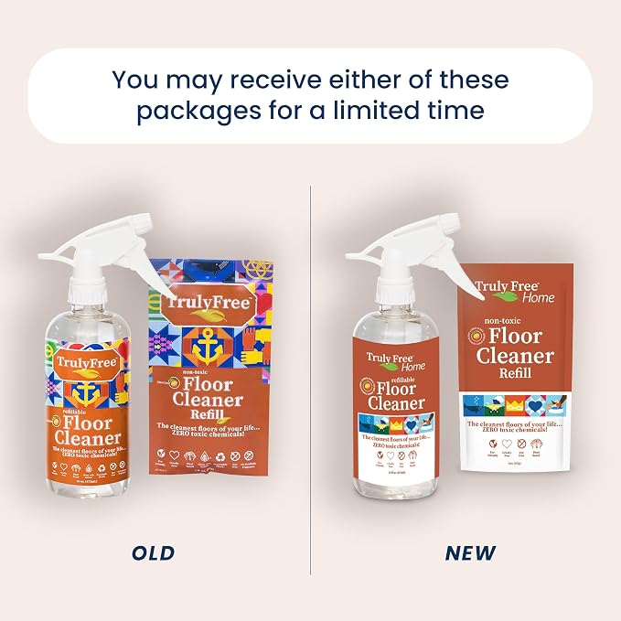 Truly Free Floor Cleaner Kit - Plant-Based Mopping Solution - DIY All-Surface Cleaner for Hardwood, Tile, Wood & Concrete (16 oz Reusable Empty Bottle + Two Fills, 3 oz ea.)