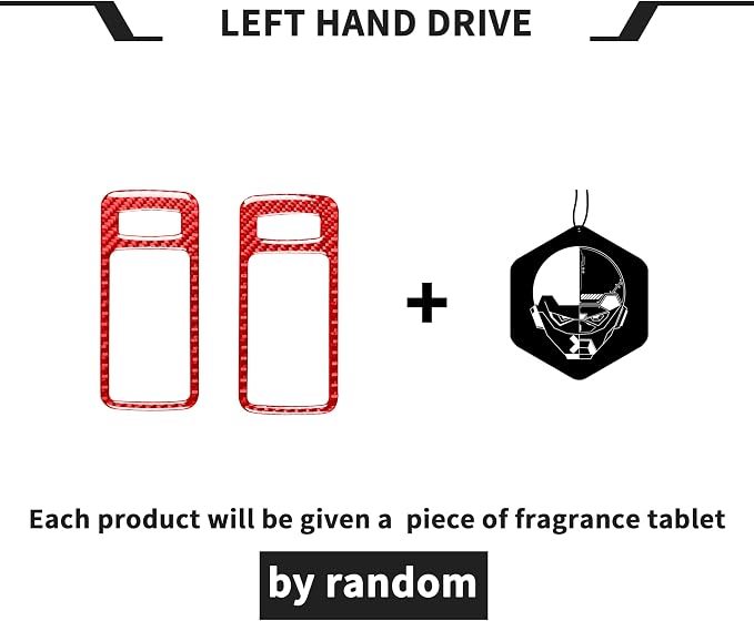 Red Real Carbon Fiber Trim for Ford Mustang Accessories | for GT Shelby 2005 2006 2007 2008 2009 Inner Door Handle Bowl Cover Interior Thick Overlay Decal
