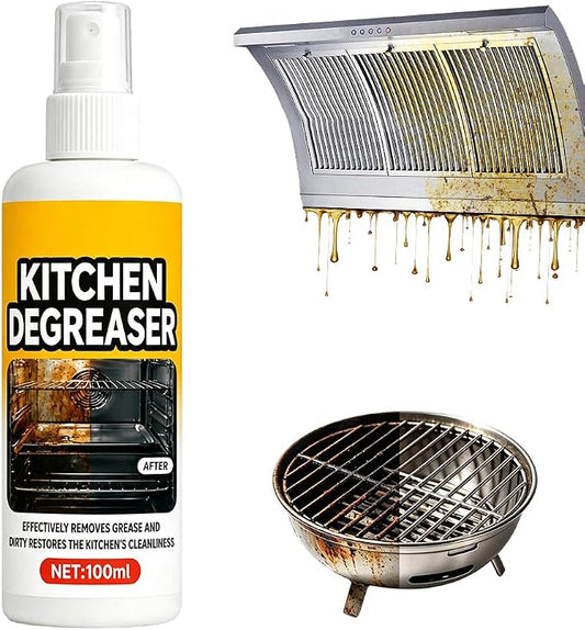 BBQ Grill Cleaner Spray, Heavy Duty Kitchen Degreaser Spray for Grill, Oven, Stove, Multi-Surface Grease Removal Spray for Home & Outdoor Cooking (1)