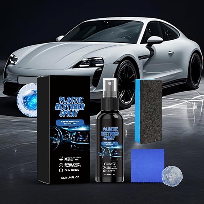 Car Black Trim Restorer Coating Polishing Repair | 120ml Car Ceramic Trim Coat Spray for Automotive Truck SUV Sedan Exterior Bumper Door Panels Dashboard Seat