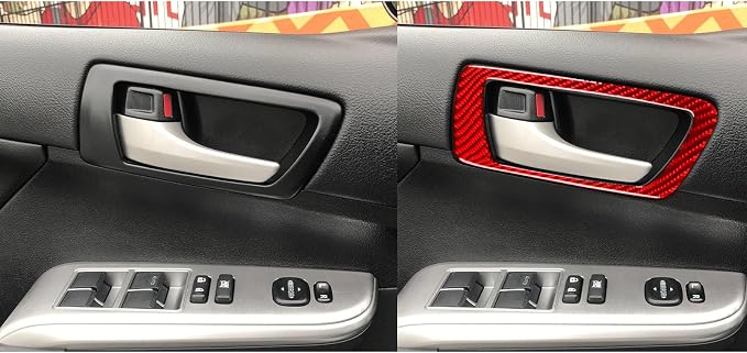 Real Carbon Fiber Trim for Toyota Camry Accessories | for 2012 2013 2014 Inner Door Handle Panel Interior Thick Overlay Decal