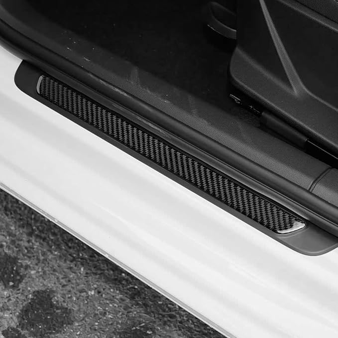 Carbon Fiber Door Sill Guard Stickers Fit for Audi A3 8Y S3 2021-2025 | Door Sill Guard Protections Trim Scuff Plate Decorations | Accessories | Anti-scratch | Self-adhesive