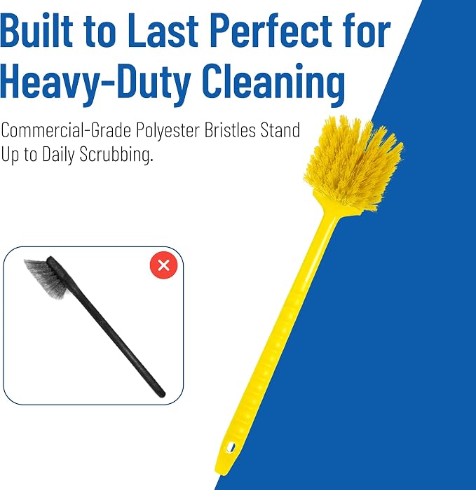 SPARTA 20 Inch Floater Scrub Brush, Polybutylene Bristles, Yellow