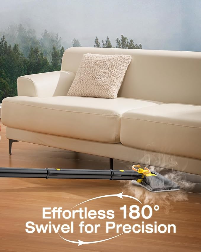 10-in-1 Steam Mop, Detachable Handheld Steam Cleaner for Multi-Surface | 350ml Tank,10s Heat-Up,248°F Steam Cleaner,2-Level Control,Swivel Head for Carpet,Floor,Tiles,BBQ grill,Car Accessories