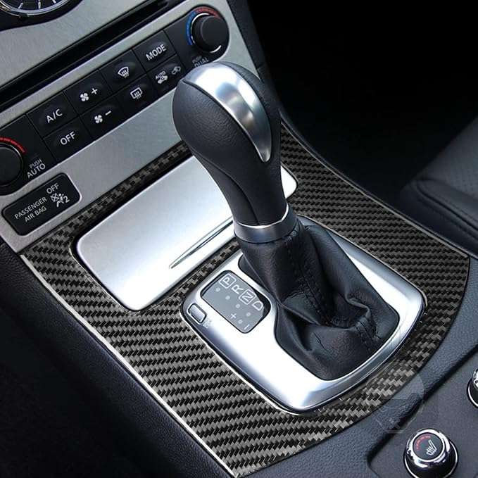 Real Carbon Fiber Trim for Infiniti Accessories | for G35 G37 X 2007 2008 2009 2010 Sedan Coupe Convertible Center Console Gear Shift Panel Interior Thick Overlay Decal - C