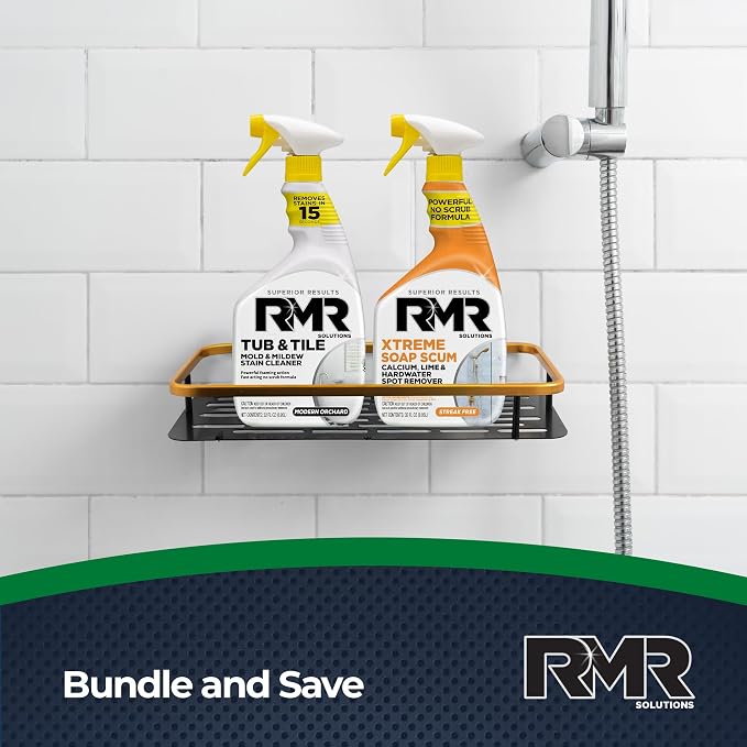 RMR Bathroom Breakthrough Bundle – Tub & Tile Cleaner + Xtreme Soap Scum Remover, 2-Step Deep Clean System for Shower, Tub, Tile, Grout, & Glass Buildup, Stains, & Grime, 2–32 Oz Bottles