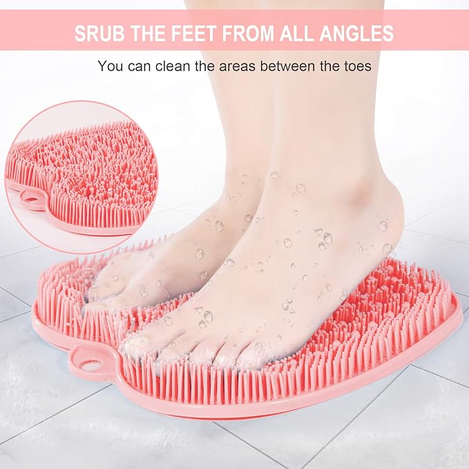 BESKAR XL Large Foot Scrubber Mat for Use in Shower - Shower Foot Cleaner to Eliminate Calluses Dead Skin, Foot Massager Mat for Men & Women to Soothe Achy Feet, Non Slip Suction Cups | Cleans, Smooths, Exfoliates, Massages Your Feet Without Bending, I...