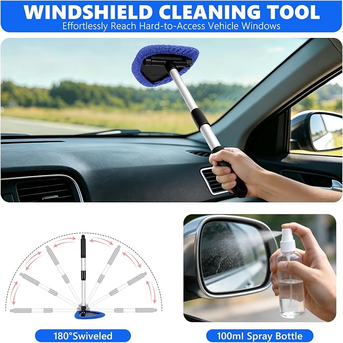 21PCS Car Detailing Kit Interior Cleaner - with Handheld Car Vacuum, Windshield Cleaning Tool, Detailing Brushes, Car Cleaning Supplies Kit for Women Men (Blue)