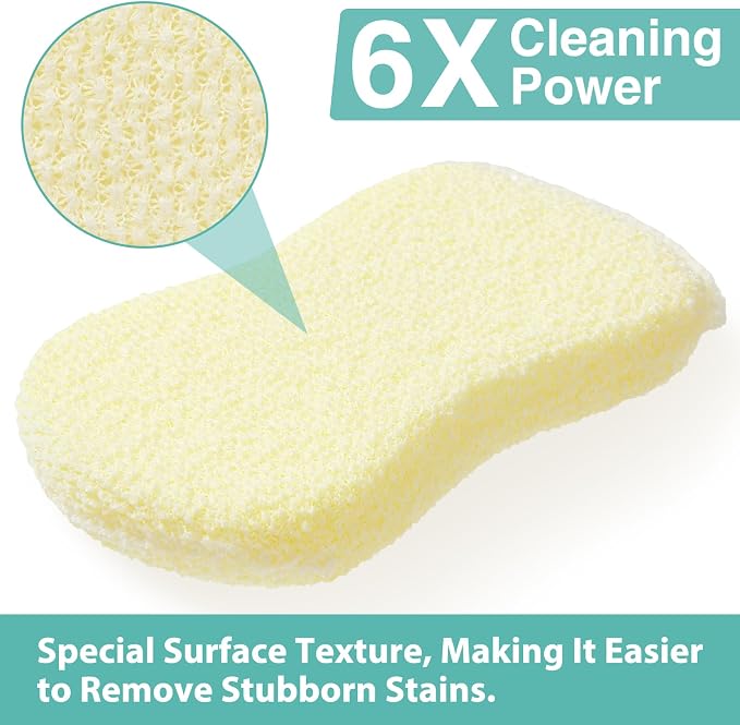 Mr. Scrub Sponges Kitchen Scrub Dish Sponge Scouring Pad, 24 Pack Cleaning Brush Scrubber Supplies for Soap, Dishwashing Dinnerware Sets Pan Pot Glass Dishwasher Sink Bathroom Towels Cloth Rags Holder