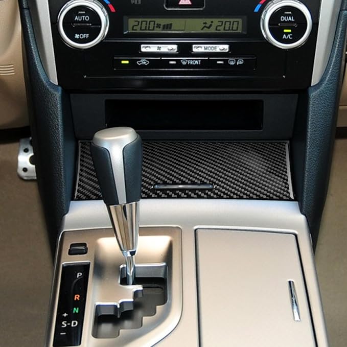 Real Carbon Fiber Trim for Toyota Camry Accessories | for 2012 2013 2014 Center Storage Box Panel Sticker Interior Thick Overlay Decal
