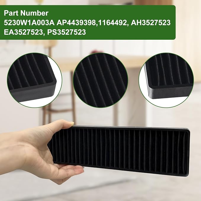 3 Pack 5230W1A003A Microwave Charcoal Filter Replacement for LG Kenmore GE Microwave Filter Replacement,Replaces LMHM2237BD LMV1650ST LMV2031SB LMV2031ST PVM9005SJ8SS JVM7195SK6SS