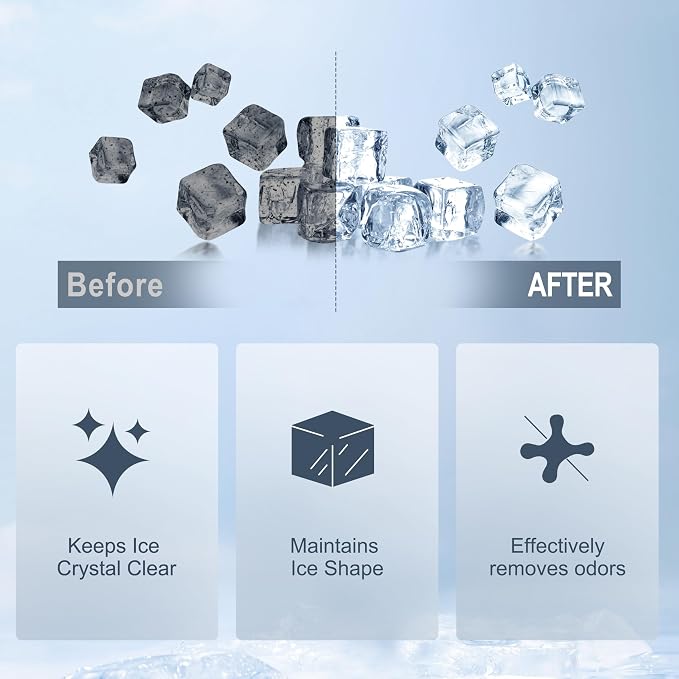 24pack Ice Machine Cleaner Maker Descaler Tablets Compatible with All Major Brands, Nickel Safe Descaler Countertop Portable Commercial Icemaker Cleaning - Bulk 1 Year Supply