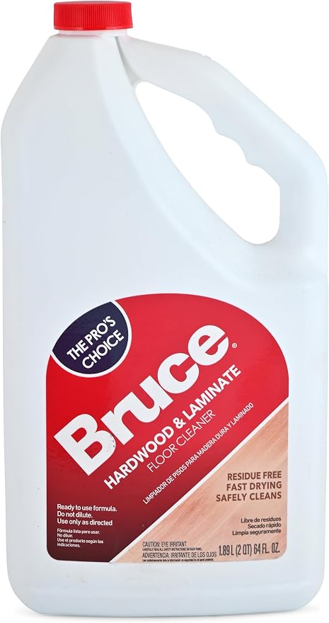 Bruce Hardwood and Laminate Floor Cleaner (2 Pack) Residue Free Floor Cleaner for Mopping, 1 32 oz Spray Bottle and 1 64 oz Refill Bottle, with Microfiber Cleaning Cloth
