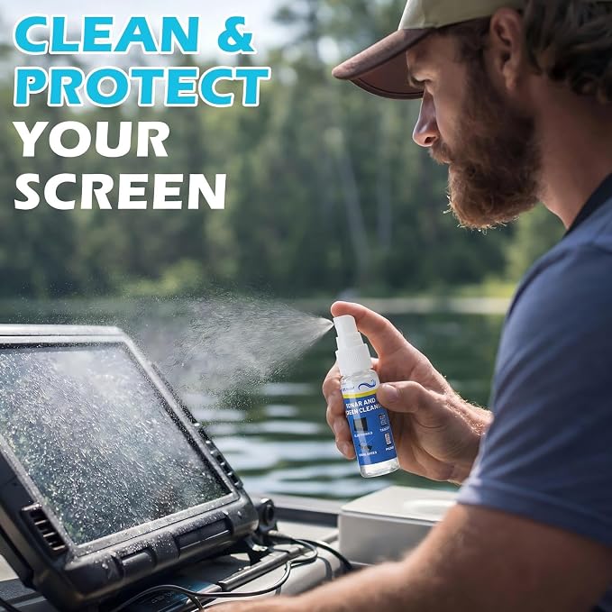 3 Sets Sonar GPS Screen Cleaner Kit Ammonia Free LCD Screen Cleaner with Microfiber Cloth for Electronics Sunglasses Touchscreens Resolution Displays Cleaning Kit 1.5 oz