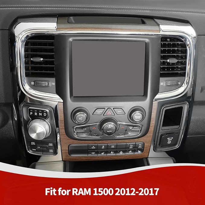 RT-TCZ for RAM Center Console Dashboard Air Vents Trim Cover for RAM 1500 2012-2017 Chrome Interior Accessories 2pcs