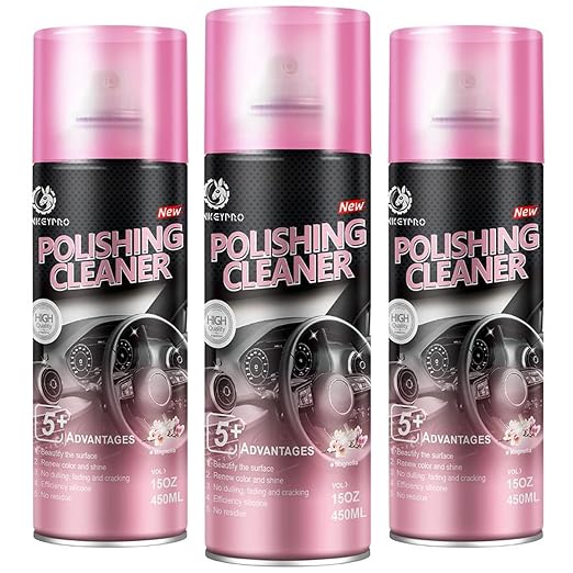 DONKEYPRO Interior Car Cleaner & Polishing - Repels Dust & Staining, Restores & Protects Plastic, Vinyl, Leather, Dashboard - UV Guard, Anti-Aging, Exterior & Interior Car Detailer Spray (3 x 15oz)