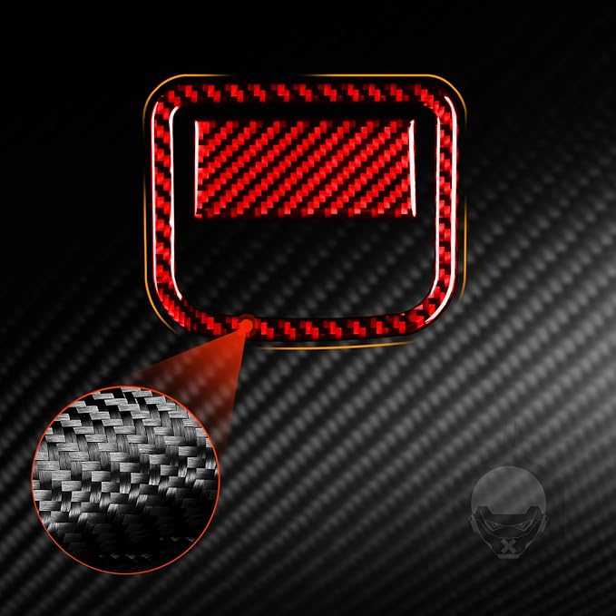 Red Real Carbon Fiber Trim for Nissan Rogue Accessories | for 2014-2020 / Rogue Sport 2017-2022 Glove Box Switch Handle Sticker Interior Thick Overlay Decal