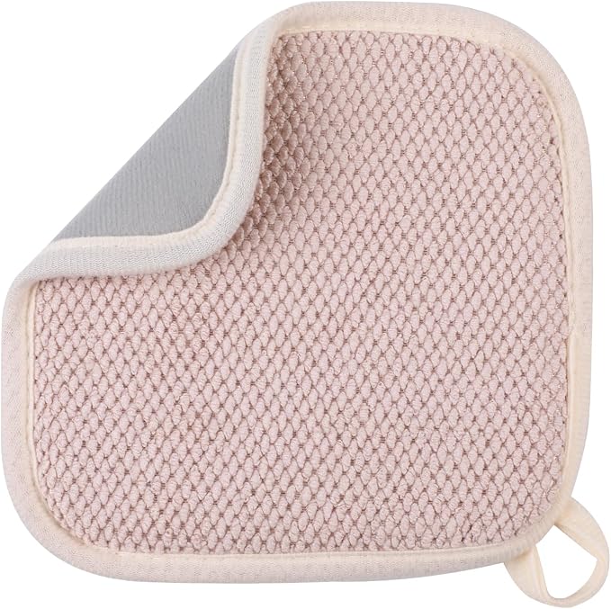 GeeRic Microfiber Dish Drying Mat, Super Absorbent Kitchen Dish Drying Pad, Reversible Gift Mats for Countertop, 7 * 7 inch Beige
