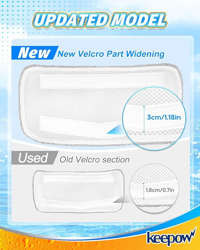 KEEPOW Steam Mop Pads Compatible with Mxnsewr Steam Mop, Compatible with GorFanty Steamer Mop GF-6610B/GF-6610, Fit for Neugo Steam Mops NE033, 4 Pack Spiral Microfiber Steam Mop Replacement Pads