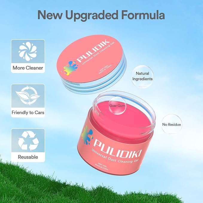 PULIDIKI Car Cleaning Gel Clean Putty Car Interior Cleaner Detailing Tools | Car Slime Cleaner Dust Cleaning Gel for Car Cleaning Supplies Car Essentials Car Gifts Car Accessories for Women Pink