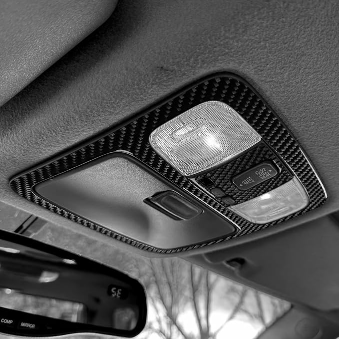 Carbon Fiber Roof Light Decals Fit for Toyota 4Runner(N210) 2003-2009 | for SR5/Sport Edition/Limited 2003 2004 2005 2006 2007 2008 2009 | Accessories | Roof Reading Light Cover Trim | Anti-scratch