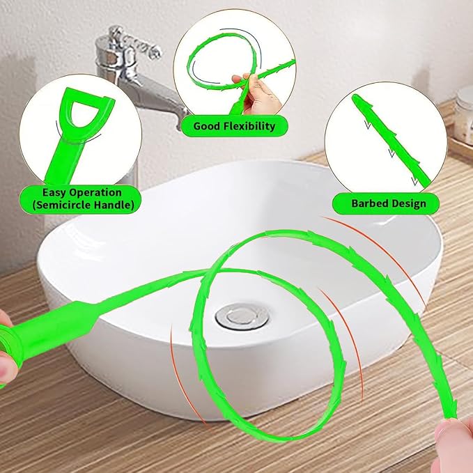Drain Snake Clog Remover:3 Pcs Hair Clog Auger, 20 Inch Drain Cleaner Tool Suitable for Dredging Clogged Pipes, Sink, Shower Drains