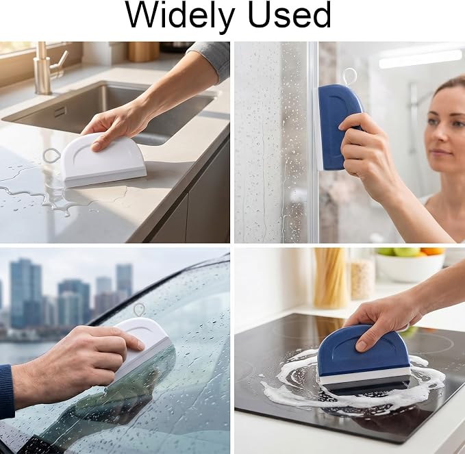 2Pcs Small Sink Squeegee, 4.5inch Mini Rubber Squeegee for Kitchen | Multifunctional Handheld Sink Squeegee Cleaning Tool for Kitchen, Car, Shower, Bathroom, Windows