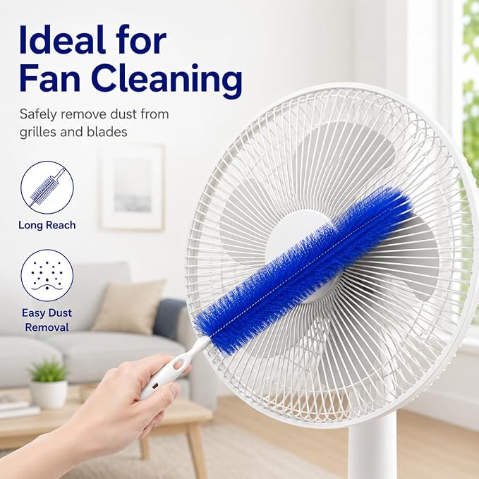 6 Pack Fan Cleaning Brush, Bendable Blinds Cleaner Tool for Vents | 6 reusable fan cleaning brushes with flexible bristles for fans, blinds, vents, screens, tracks and narrow gaps.